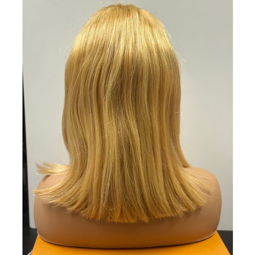 FABA Human Hair Shoulder Length Straight Blonde Wig NWT